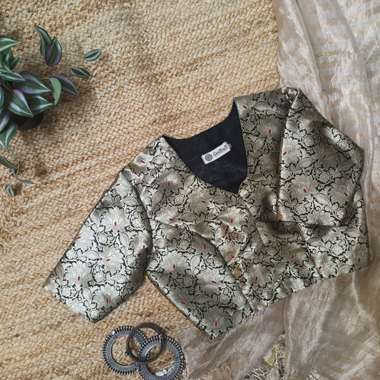 Black Banarasi Brocade Blouse