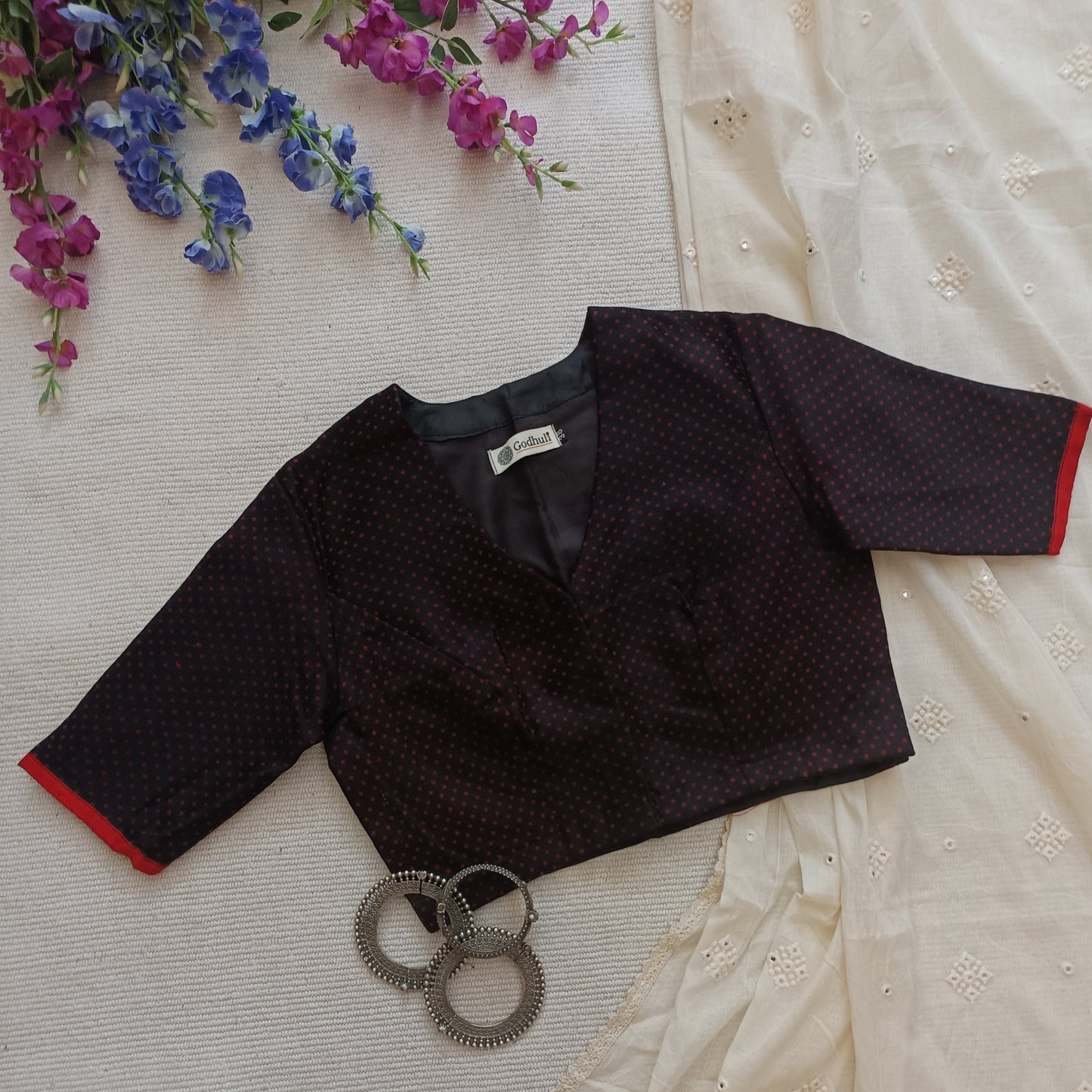 Black Handwoven Daani Gaji Silk Blouse