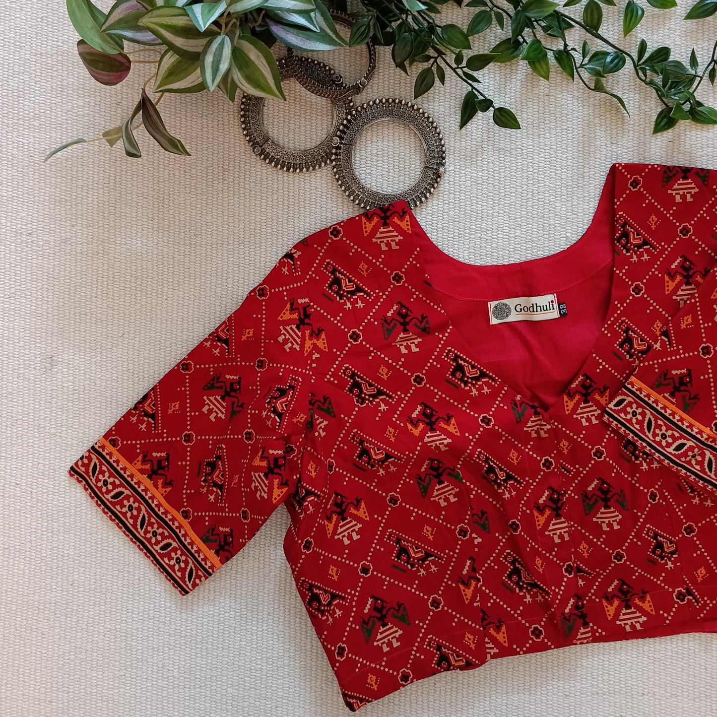 Red Patola Print Gamathi Blouse