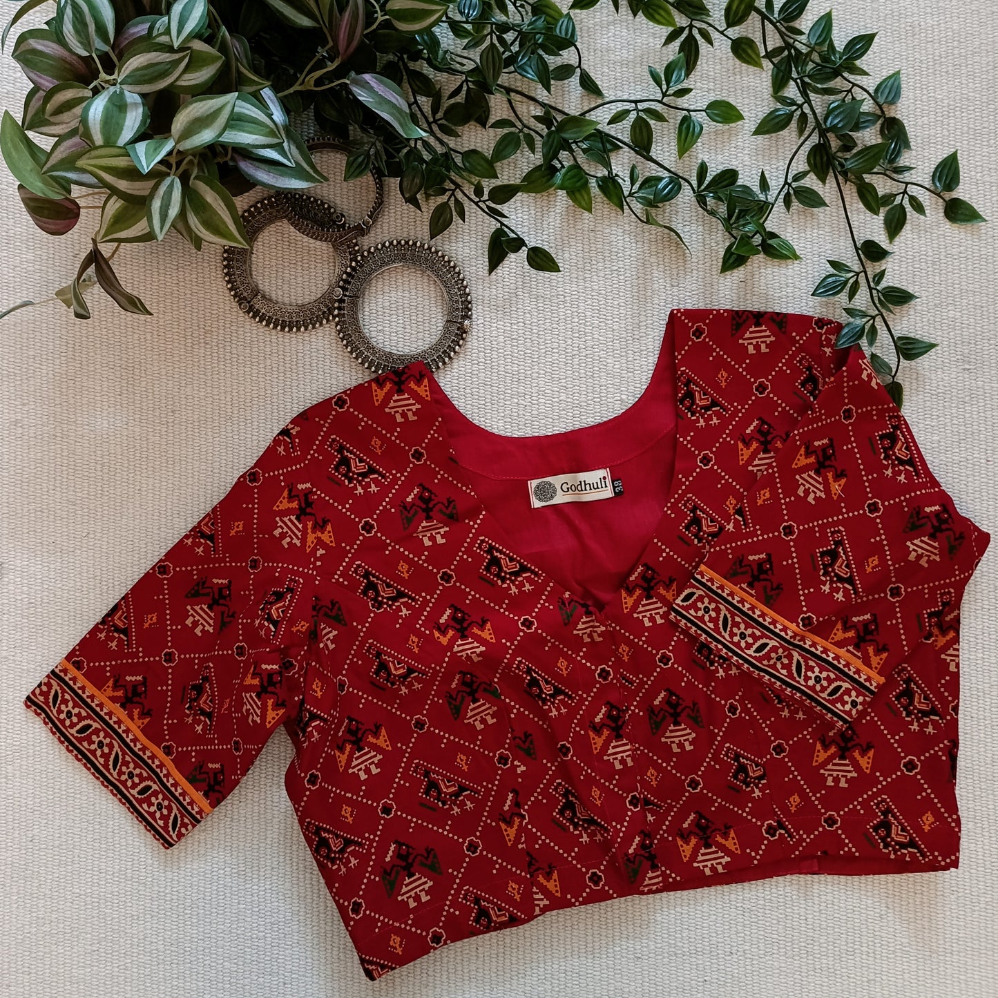 Red Patola Print Gamathi Blouse
