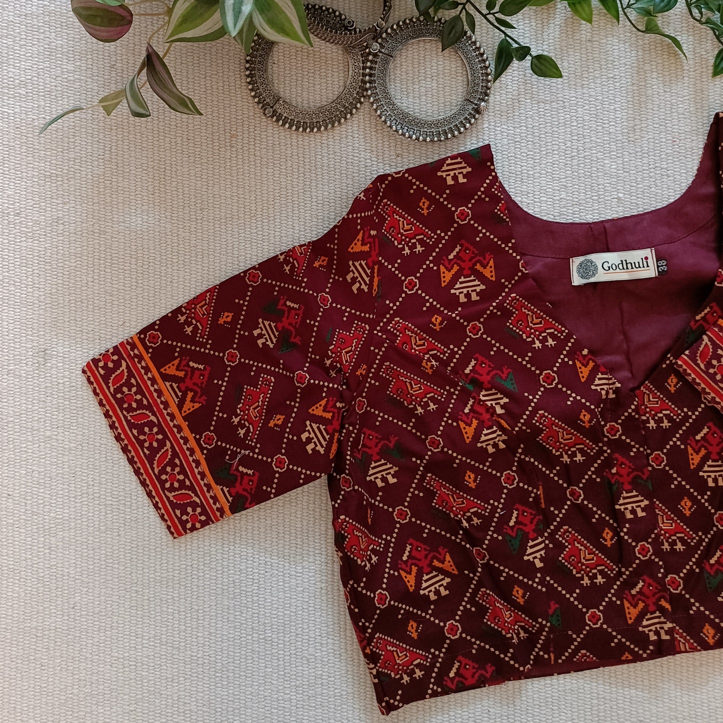 Maroon Patola Print Gamathi Blouse