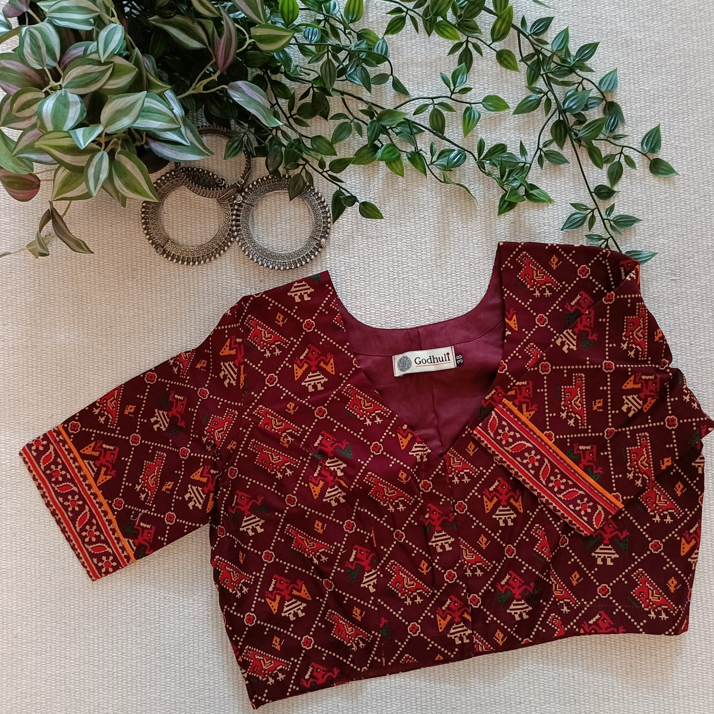Maroon Patola Print Gamathi Blouse