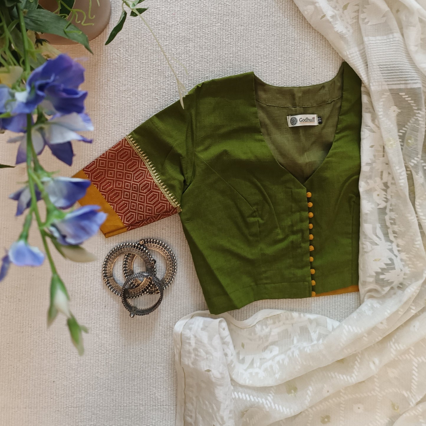 Mehendi Green Narayanpet Blouse