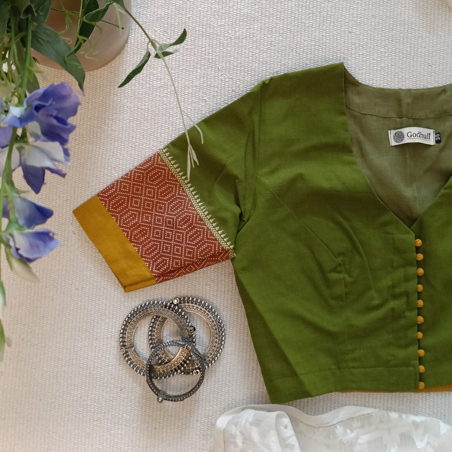 Mehendi Green Narayanpet Blouse