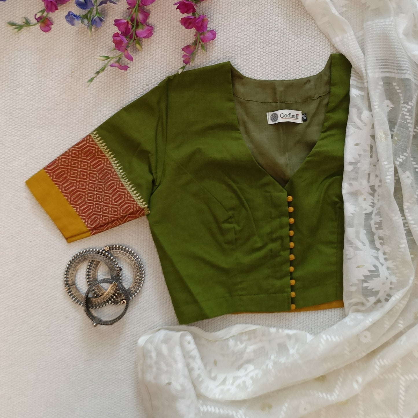 Mehendi Green Narayanpet Blouse