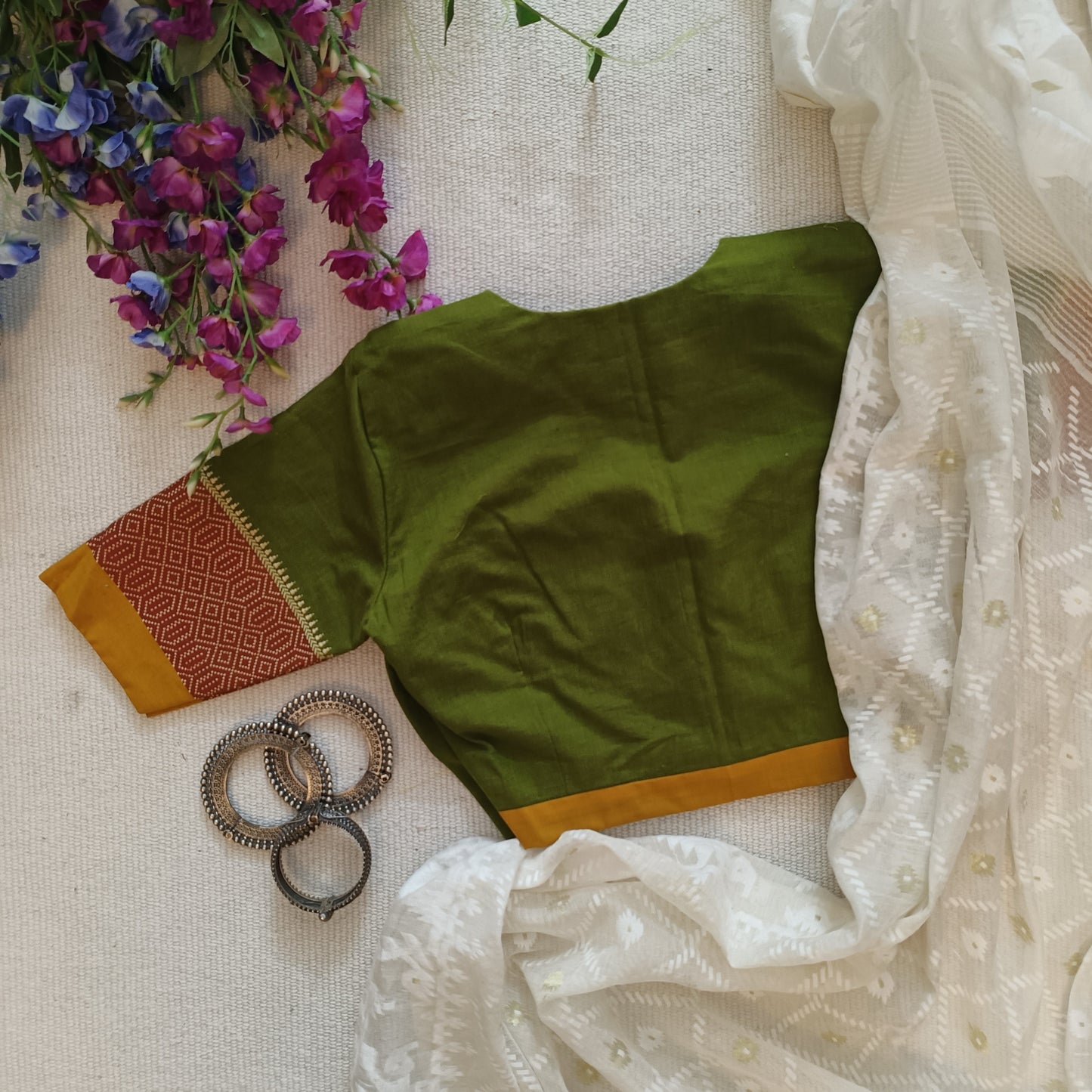 Mehendi Green Narayanpet Blouse
