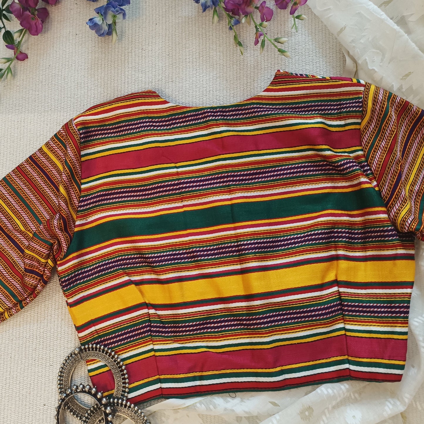 Rani Green Multicoloured Gaji Silk Blouse