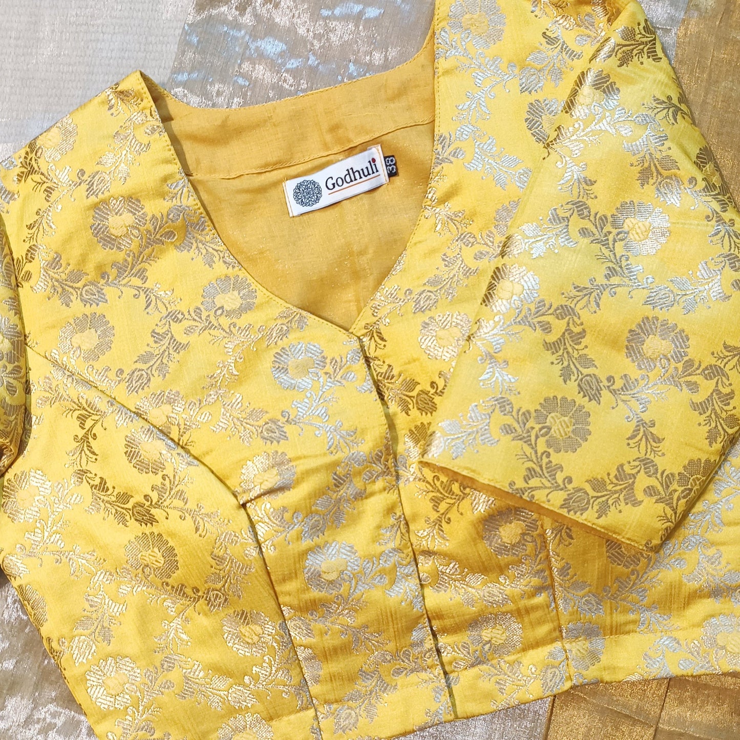 Buy Yellow Banarasi Brocade Blouse | Godhuli
