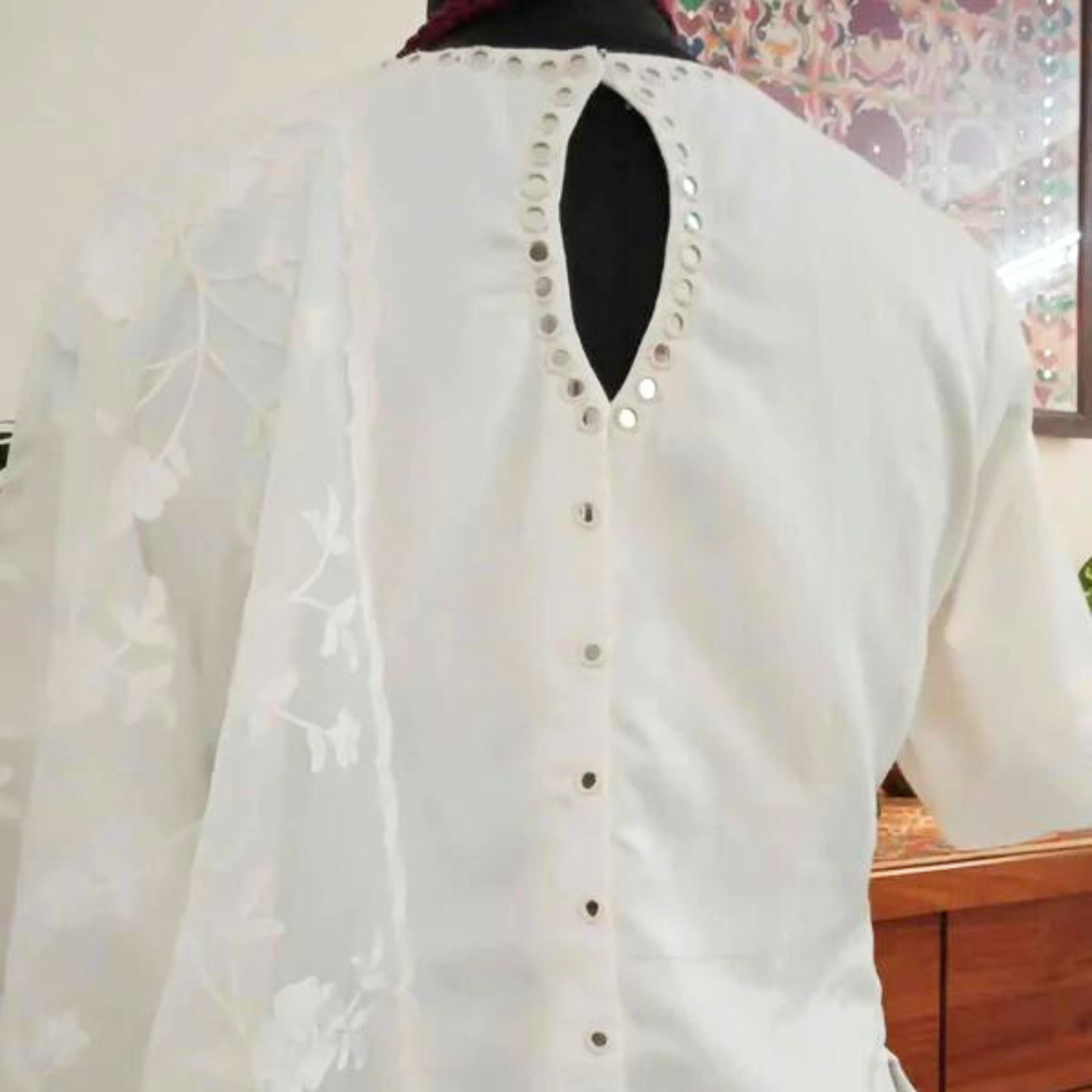 Long Kurti Mirror work Blouse Combo