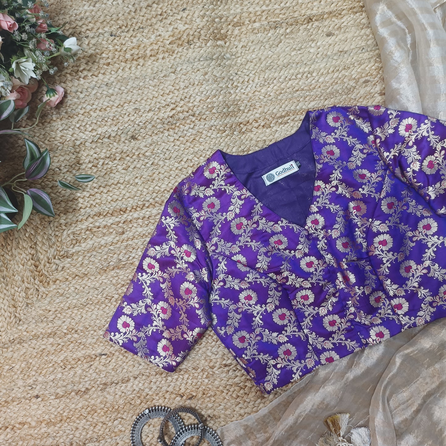 Magenta Purple Banarasi Brocade Blouse