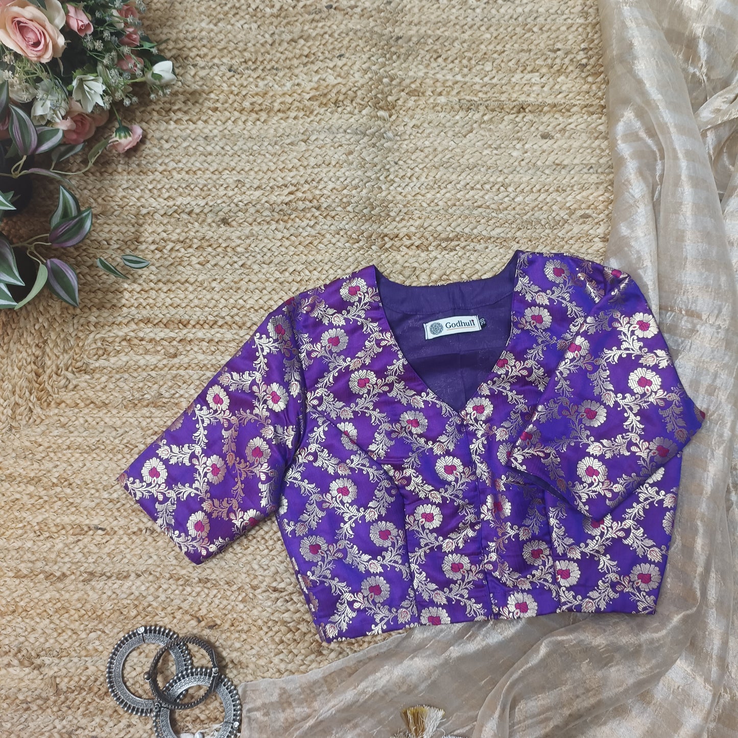 Magenta Purple Banarasi Brocade Blouse
