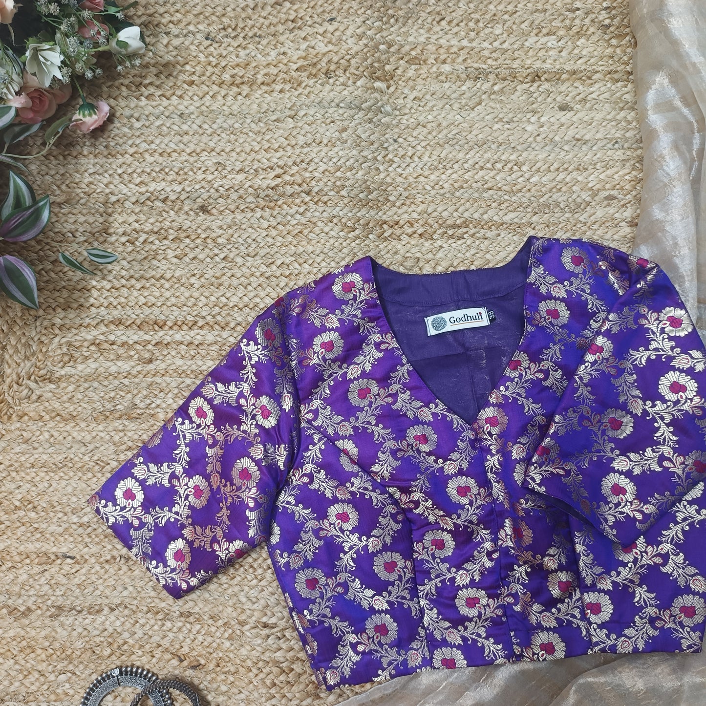 Magenta Purple Banarasi Brocade Blouse