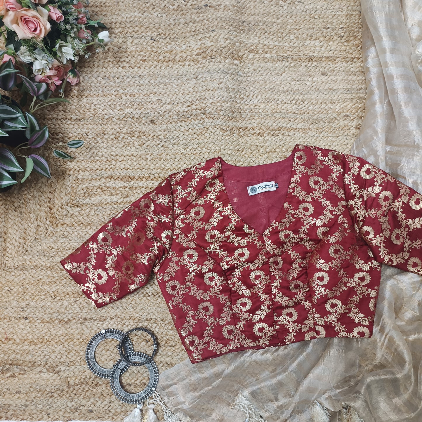 Maroon Banarasi Brocade Blouse