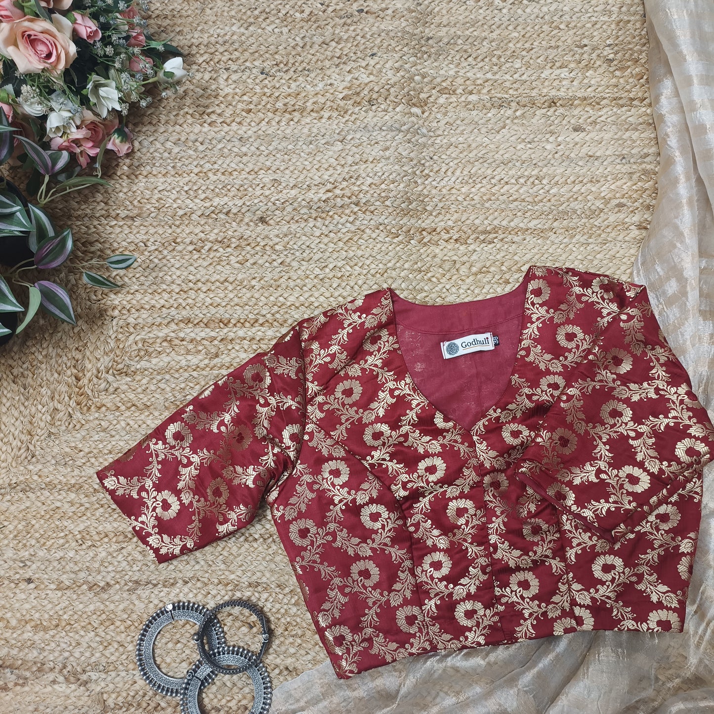 Maroon Banarasi Brocade Blouse