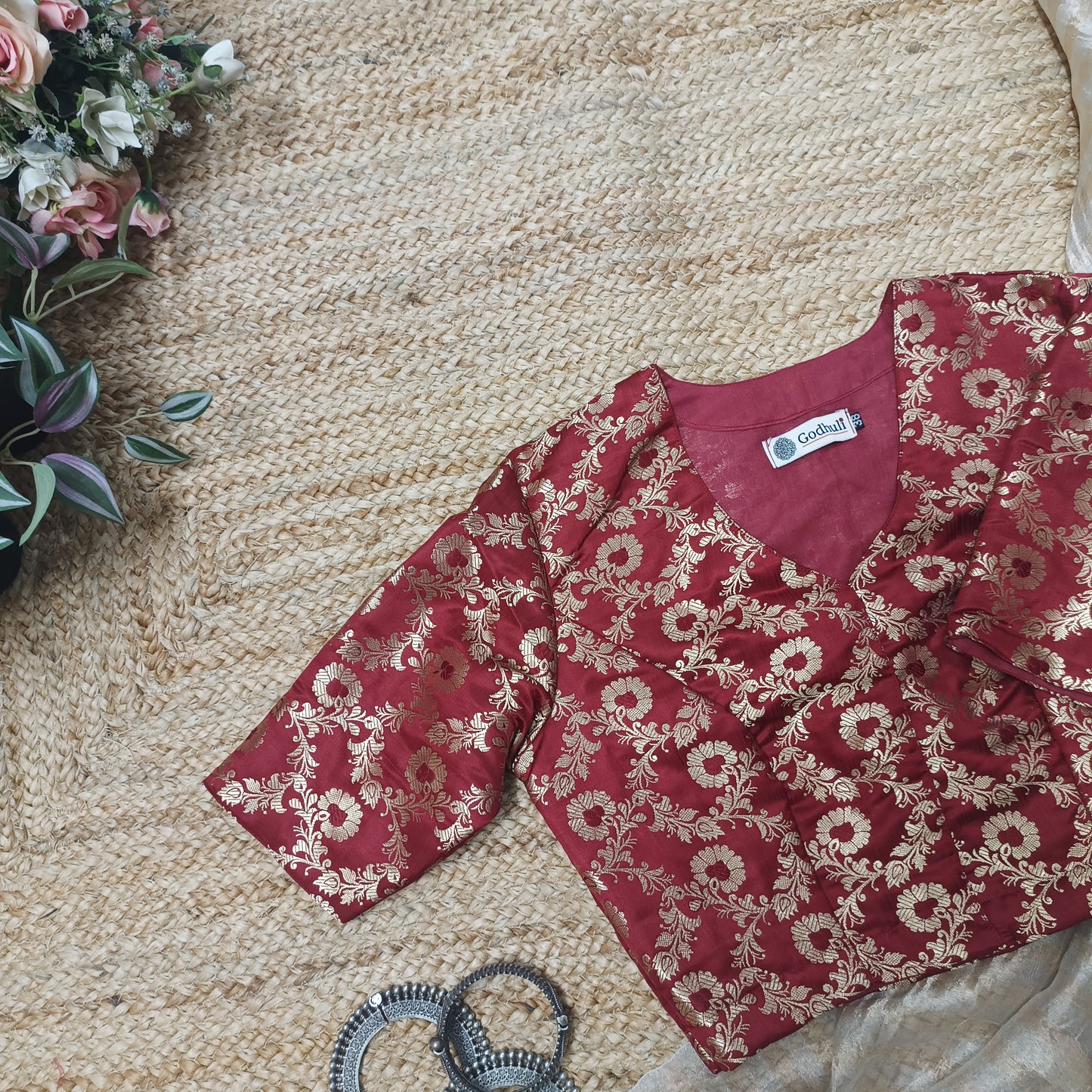 Maroon Banarasi Brocade Blouse