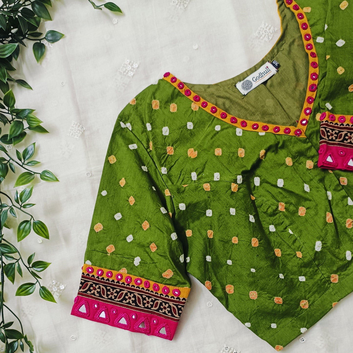 Mehandi Green Bandhani Blouse