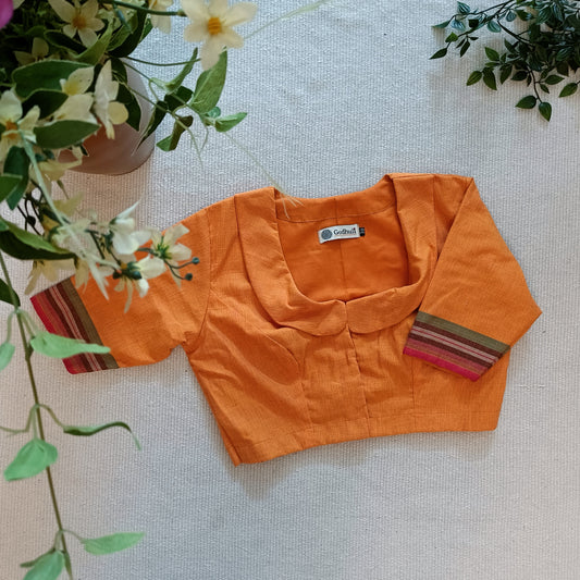 Orange Broad Peter Pan Collar Blouse