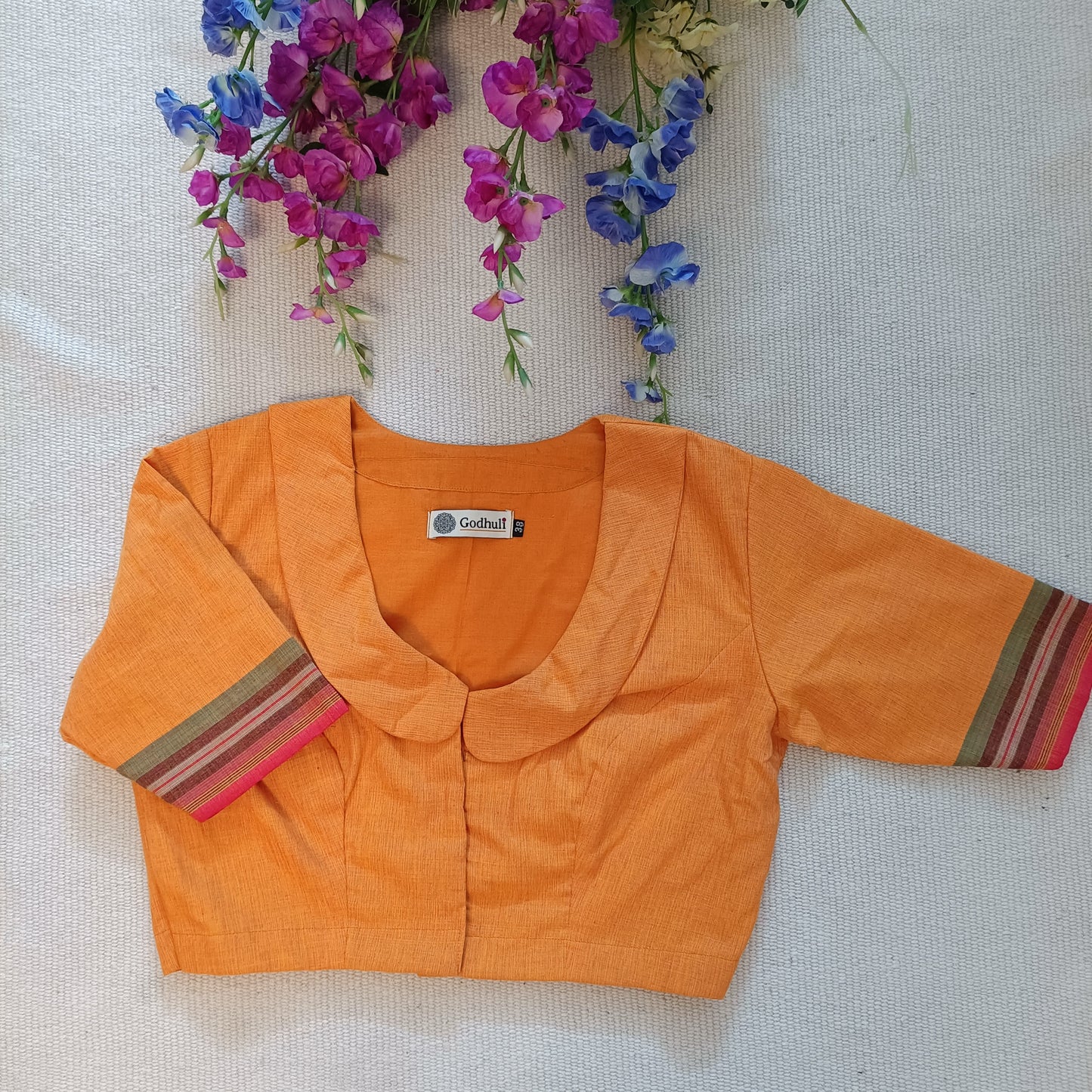 Orange Broad Peter Pan Collar Blouse