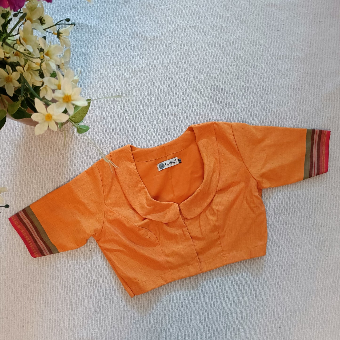 Orange Broad Peter Pan Collar Blouse