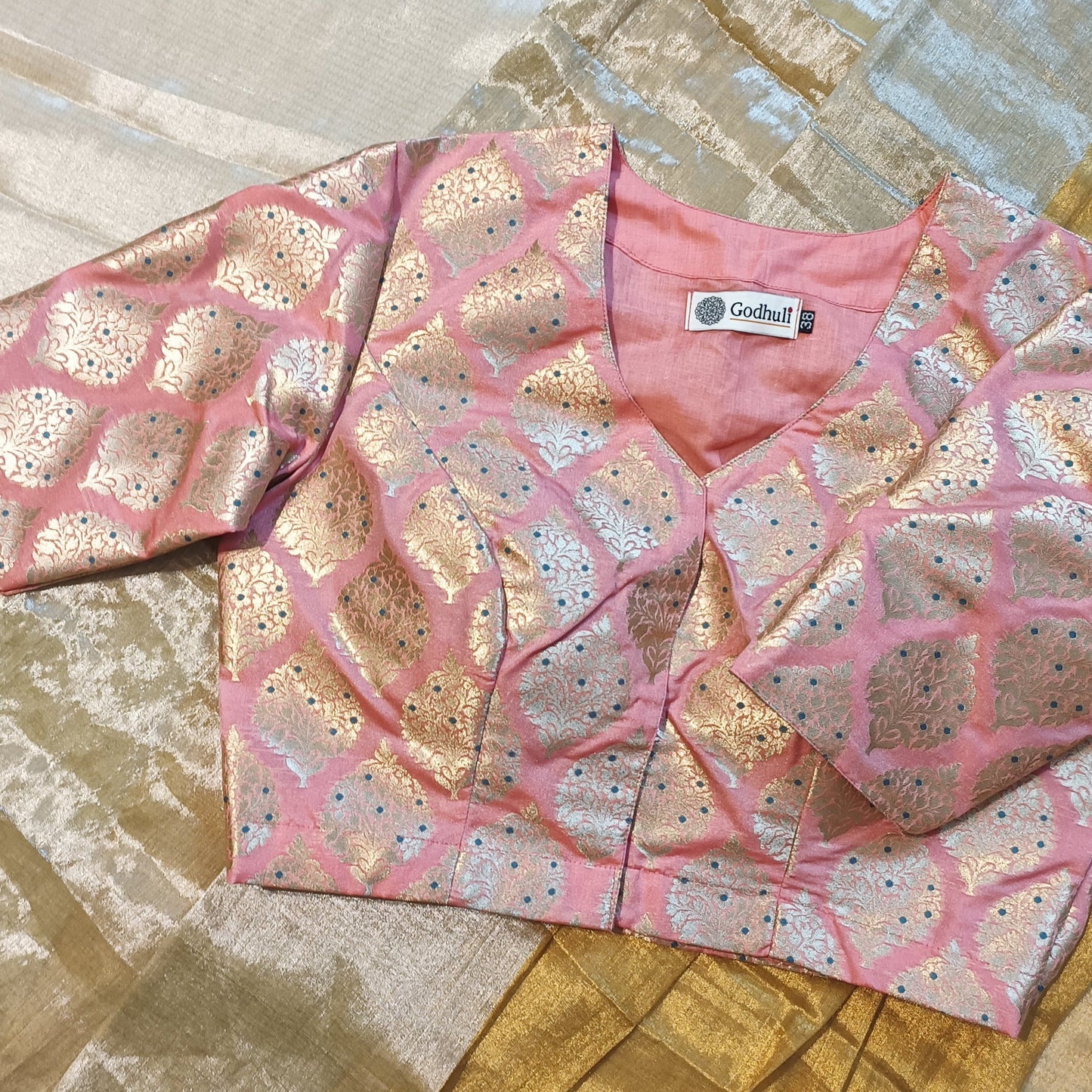 Peach Banarasi Brocade Blouse