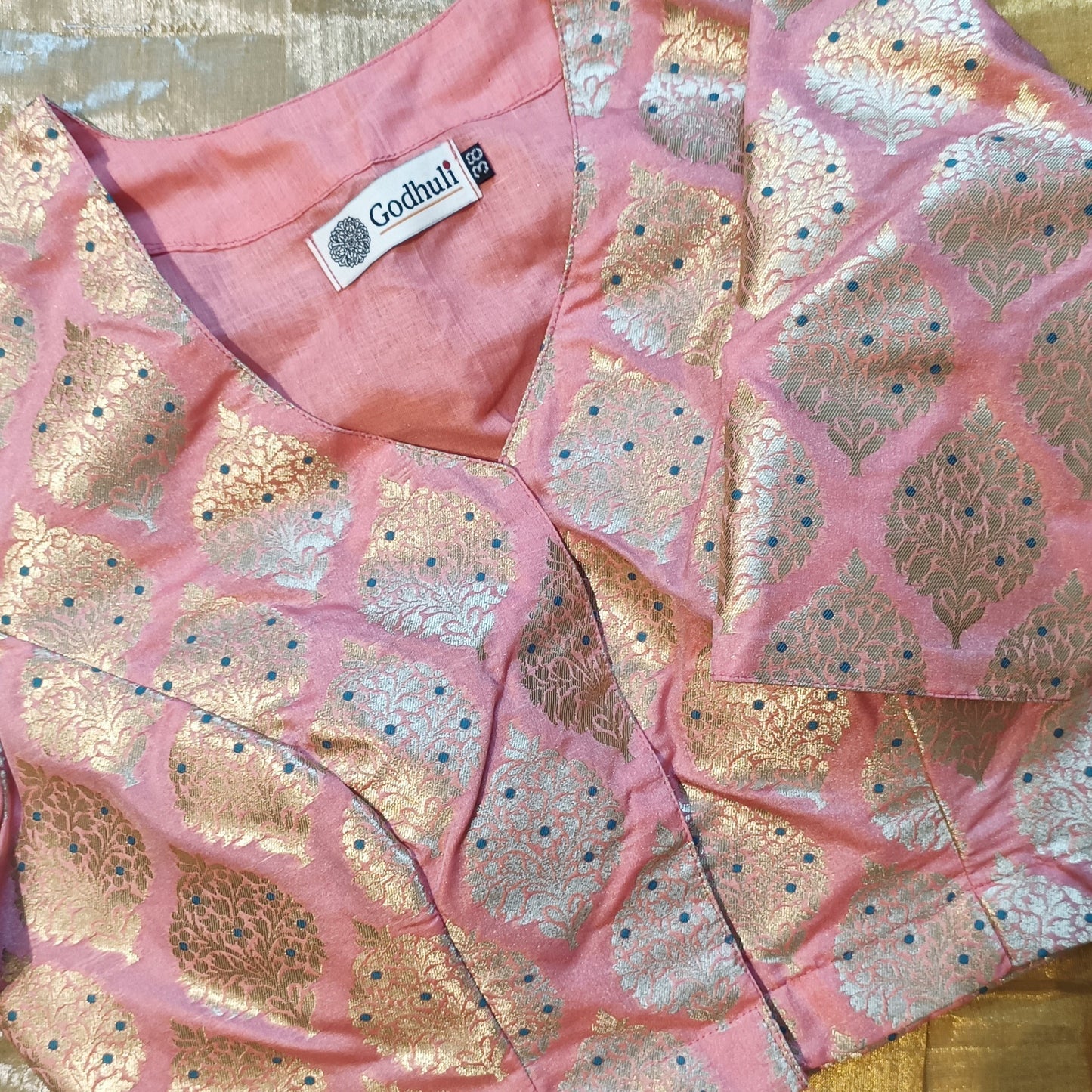 Peach Banarasi Brocade Blouse