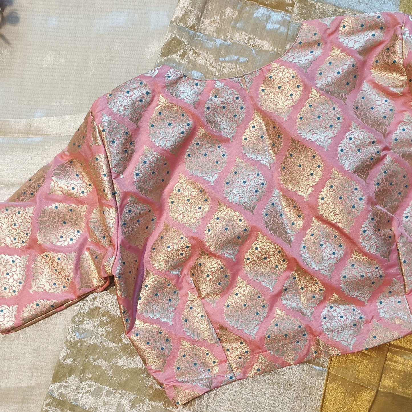 Peach Banarasi Brocade Blouse