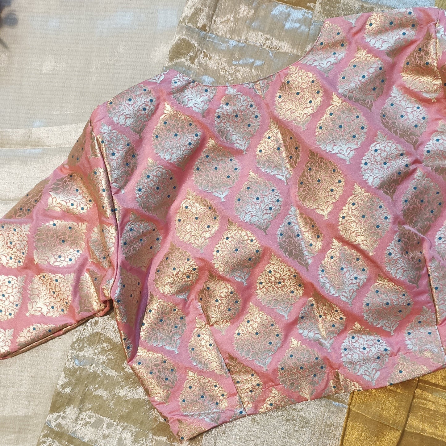 Peach Banarasi Brocade Blouse