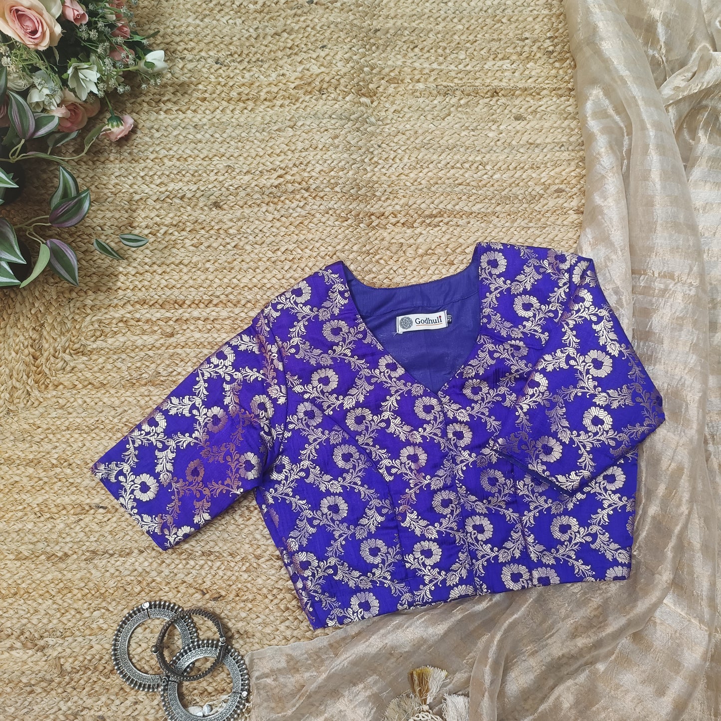 Purple Banarasi Brocade Blouse