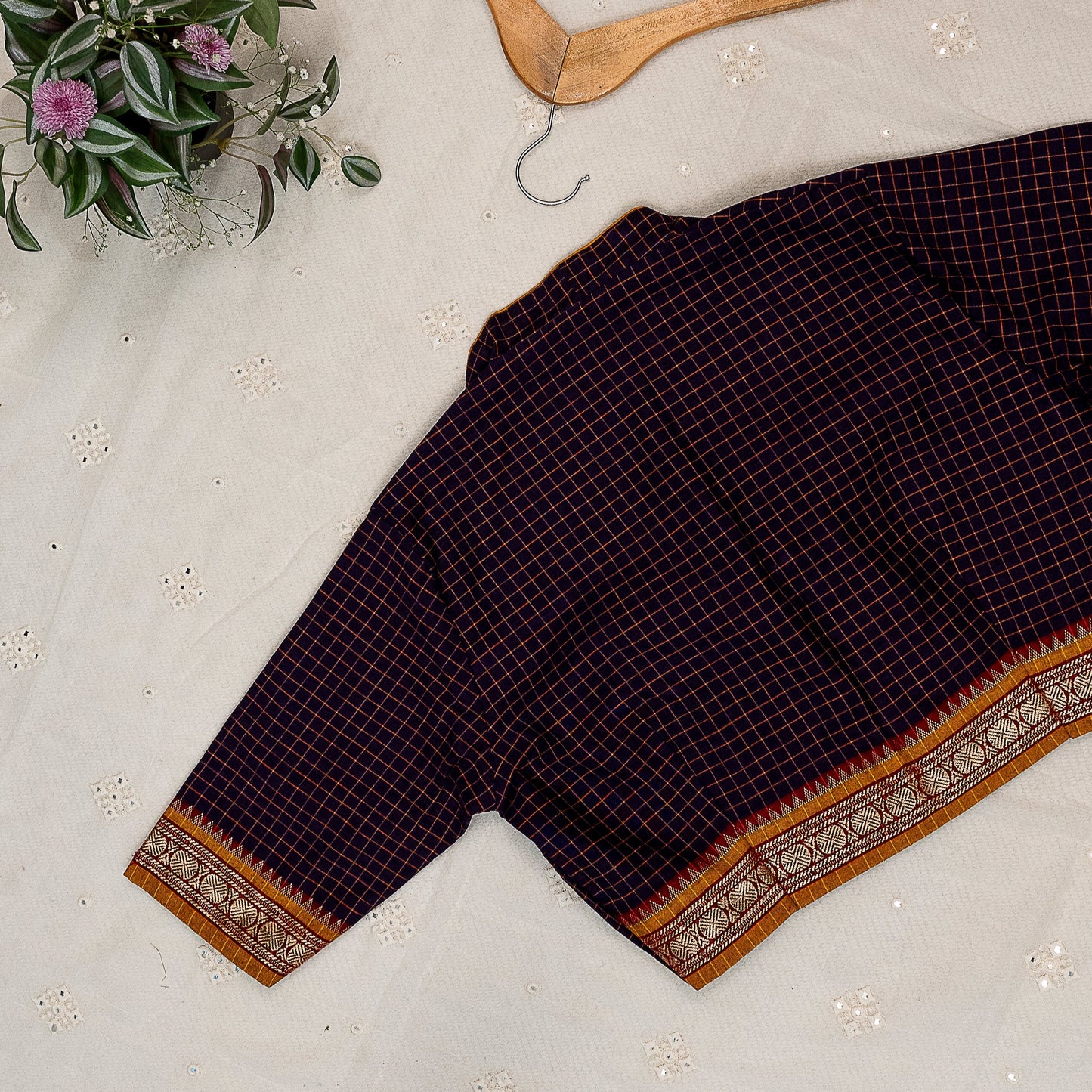 Purple Magenta Two Tone Checkered Blouse