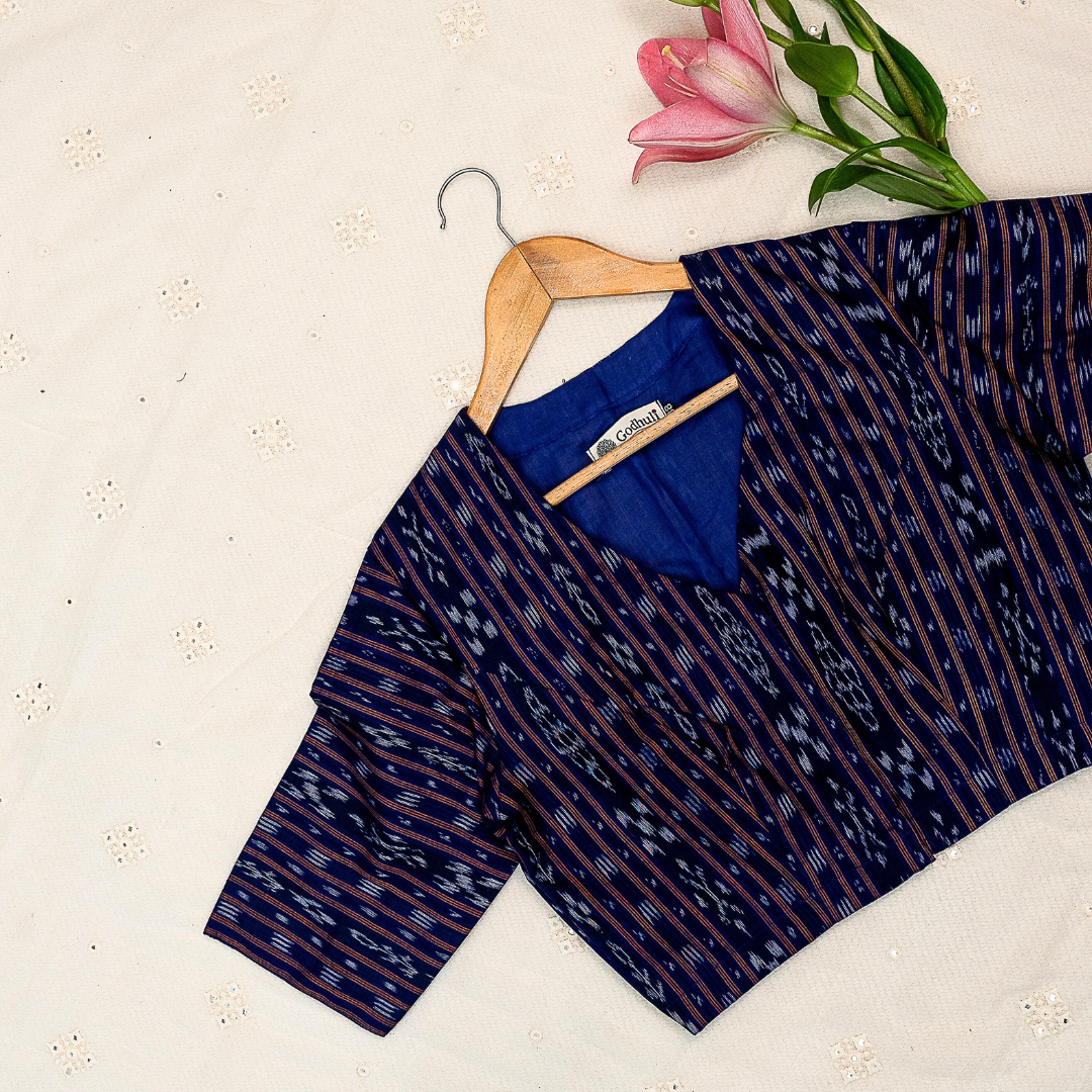 Purple Mercerised Ikat Blouse
