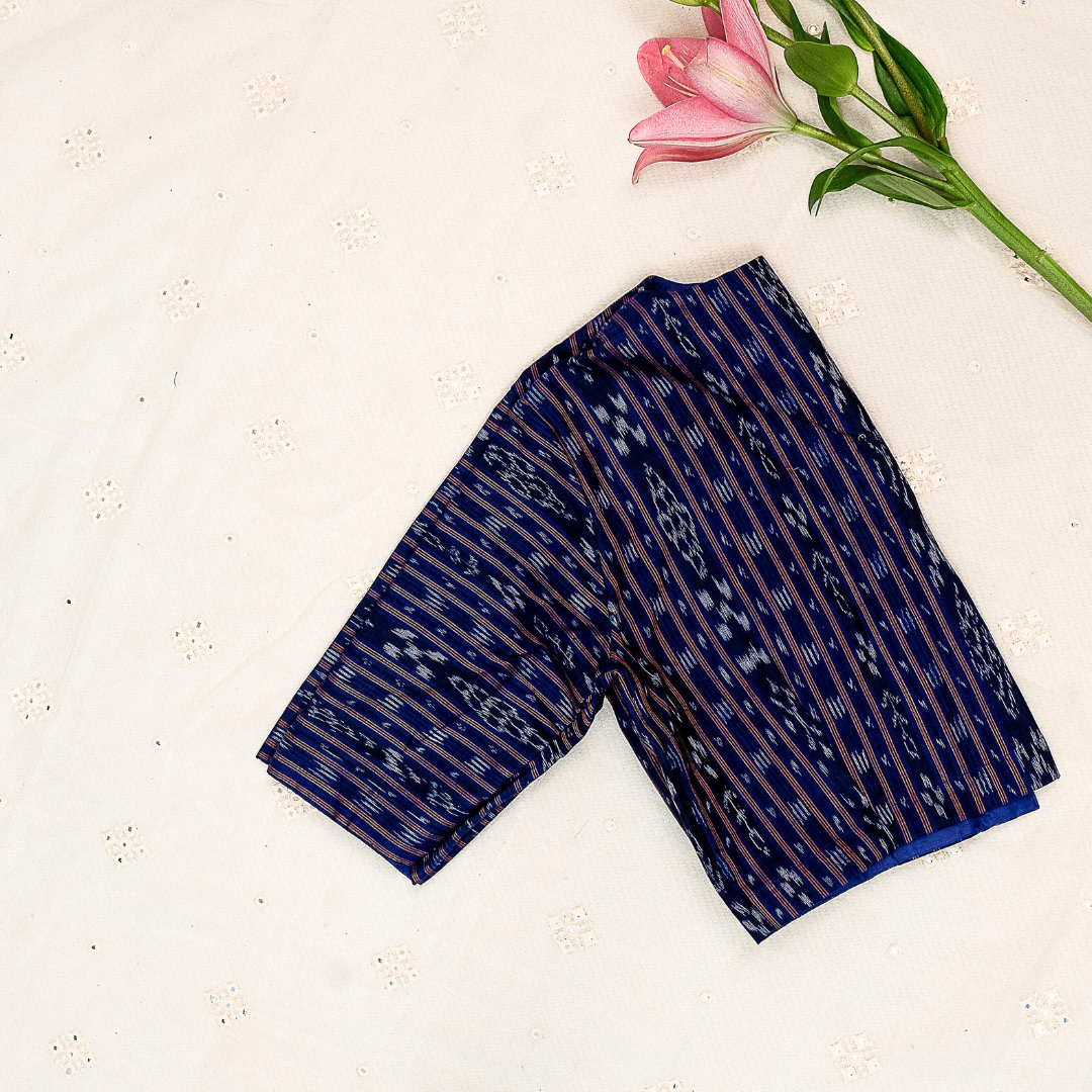 Purple Mercerised Ikat Blouse