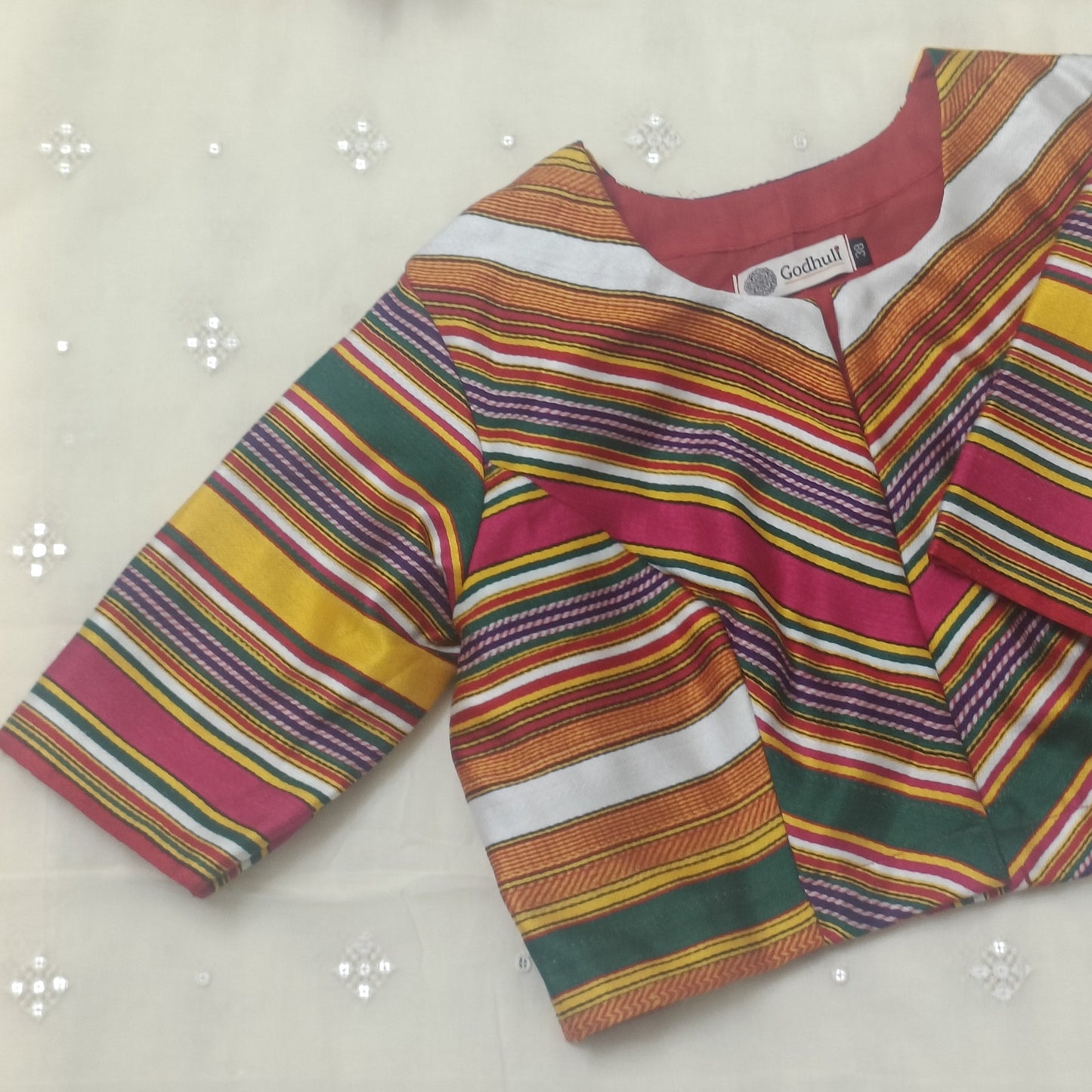Rani Green Multicoloured Gaji Silk Blouse