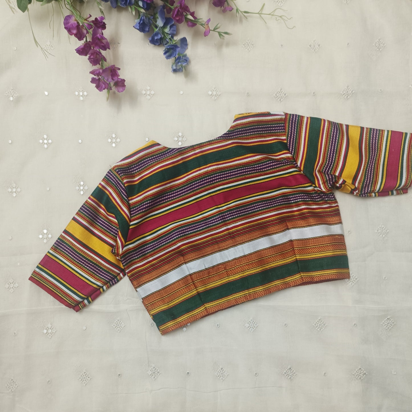 Rani Green Multicoloured Gaji Silk Blouse