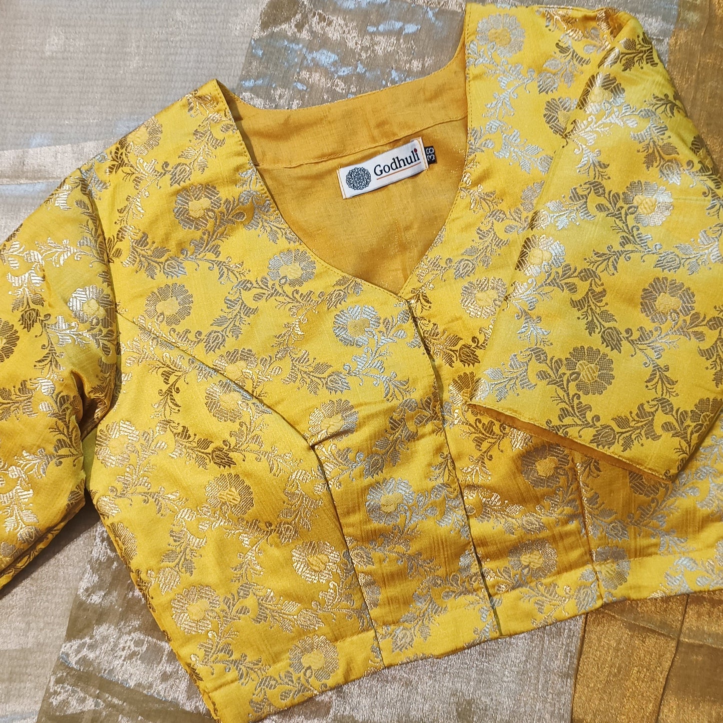Yellow Banarasi Brocade Blouse