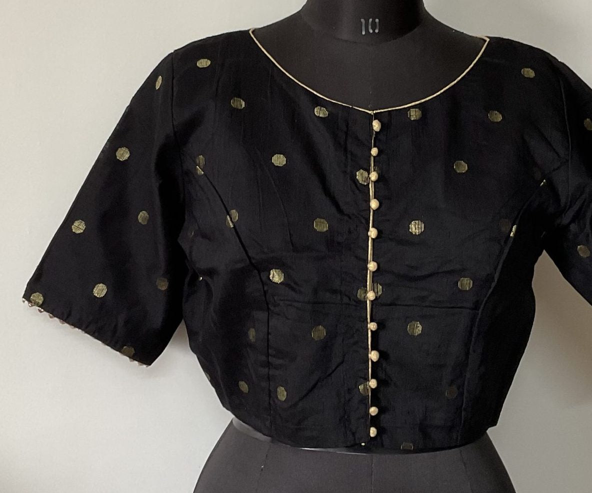 Black brocade with coin boota