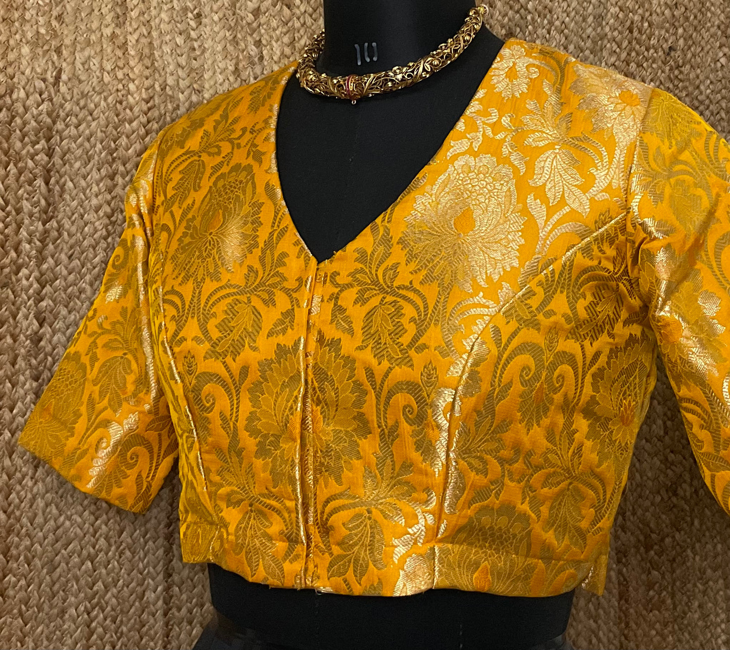 Yellow Kimkhab Banarasi Brocade Blouse