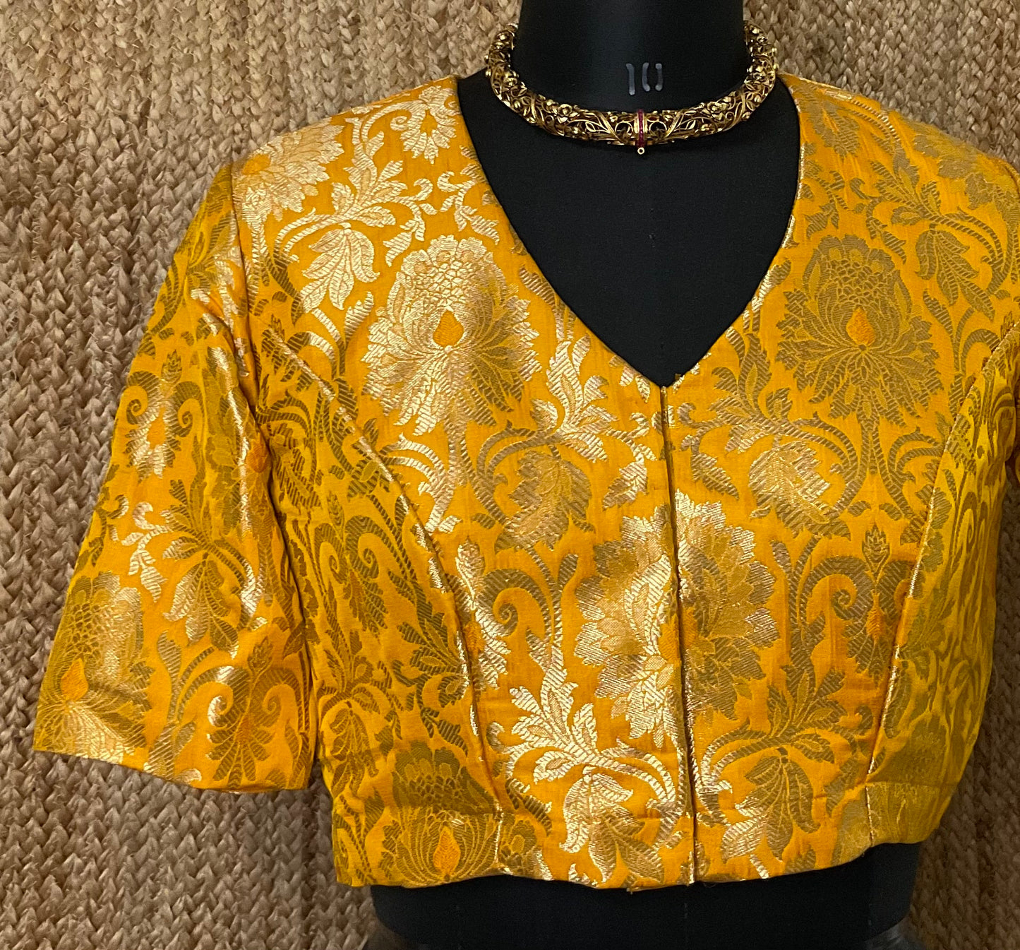 Yellow Kimkhab Banarasi Brocade Blouse