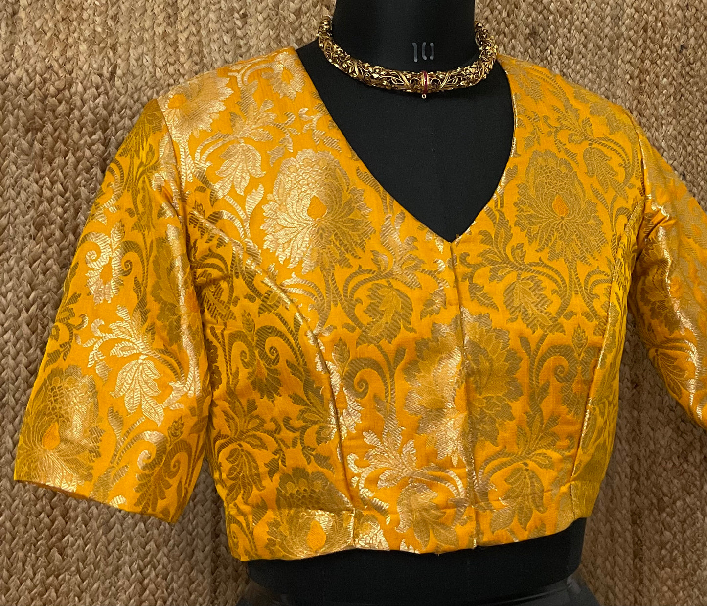Yellow Kimkhab Banarasi Brocade Blouse