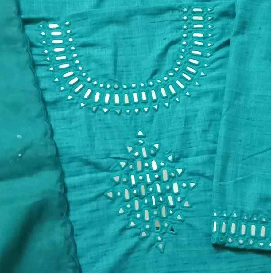 Aqua Blue Mirror Work Suit Set