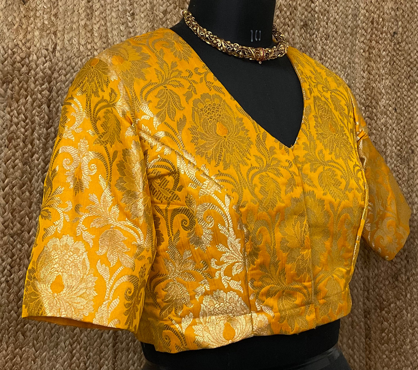 Yellow Kimkhab Banarasi Brocade Blouse