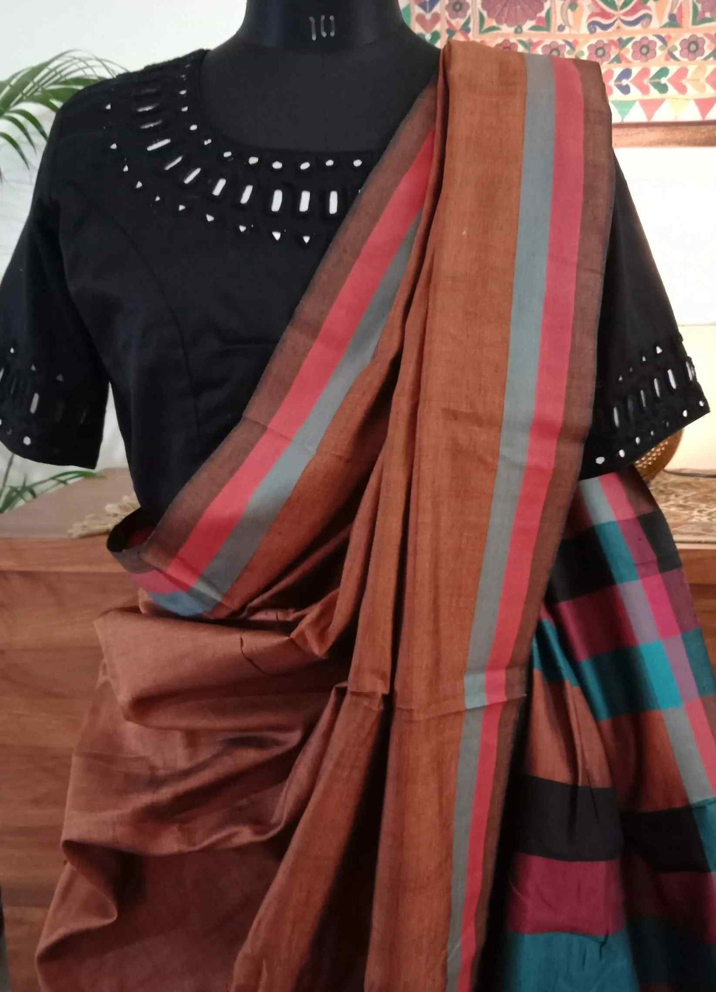 Black Blouse with Handcrafted Mirrorwork