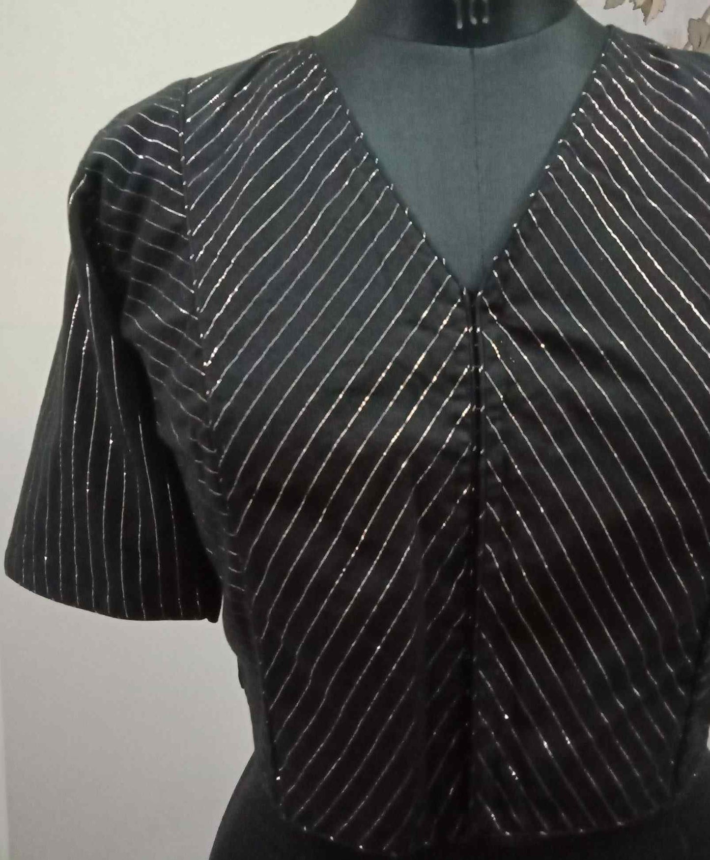 Black Blouse with Zari Stripes