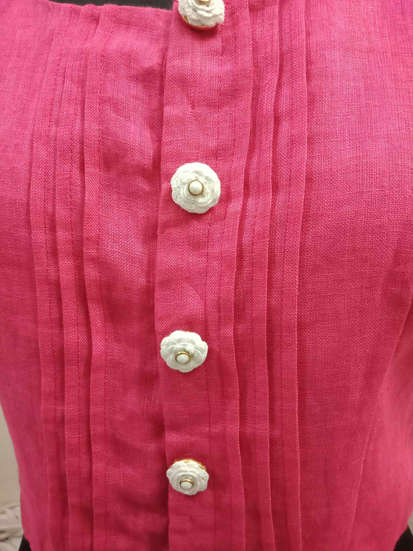Bubblegum Pink Linen Blouse