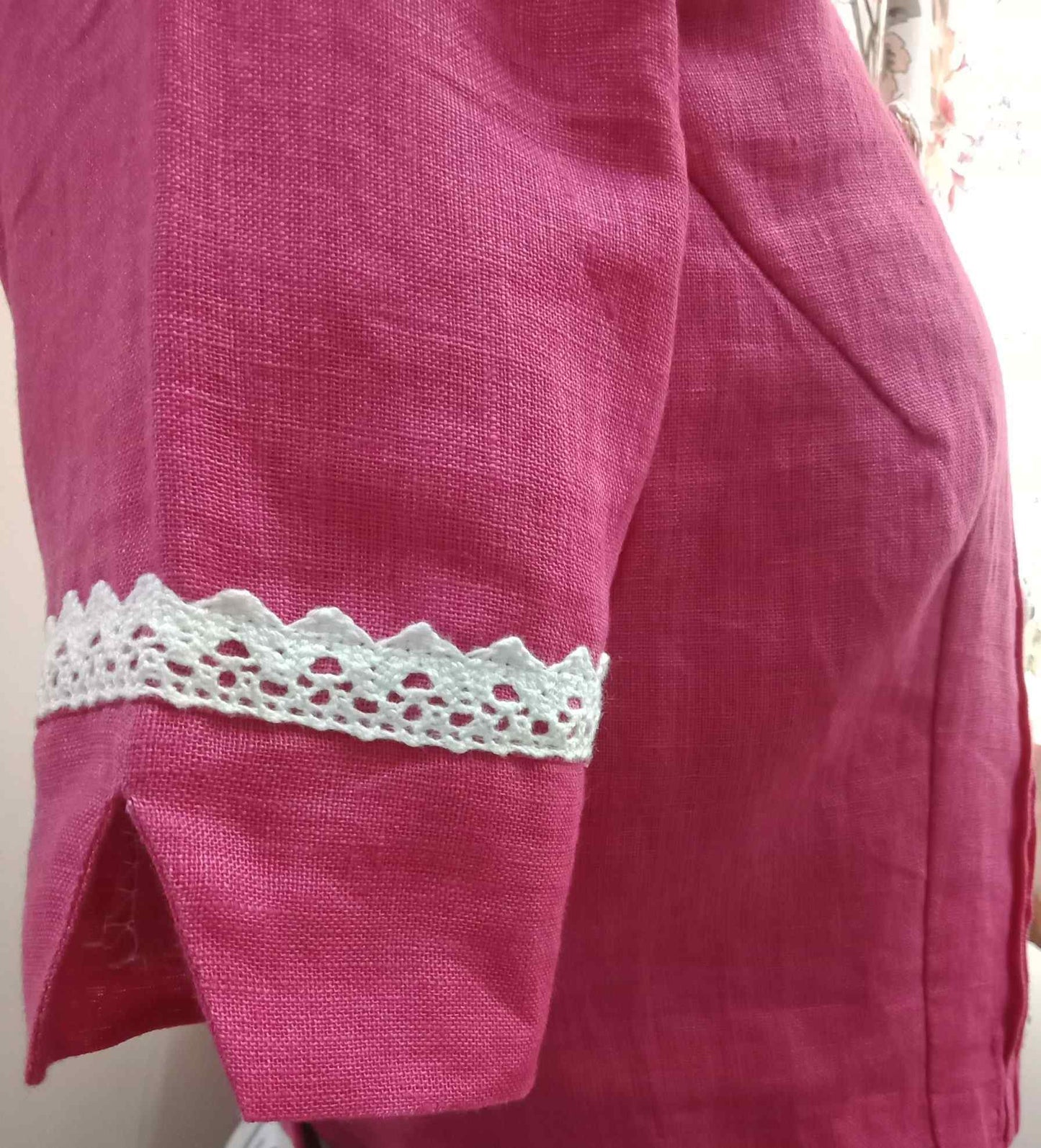 Bubblegum Pink Linen Blouse