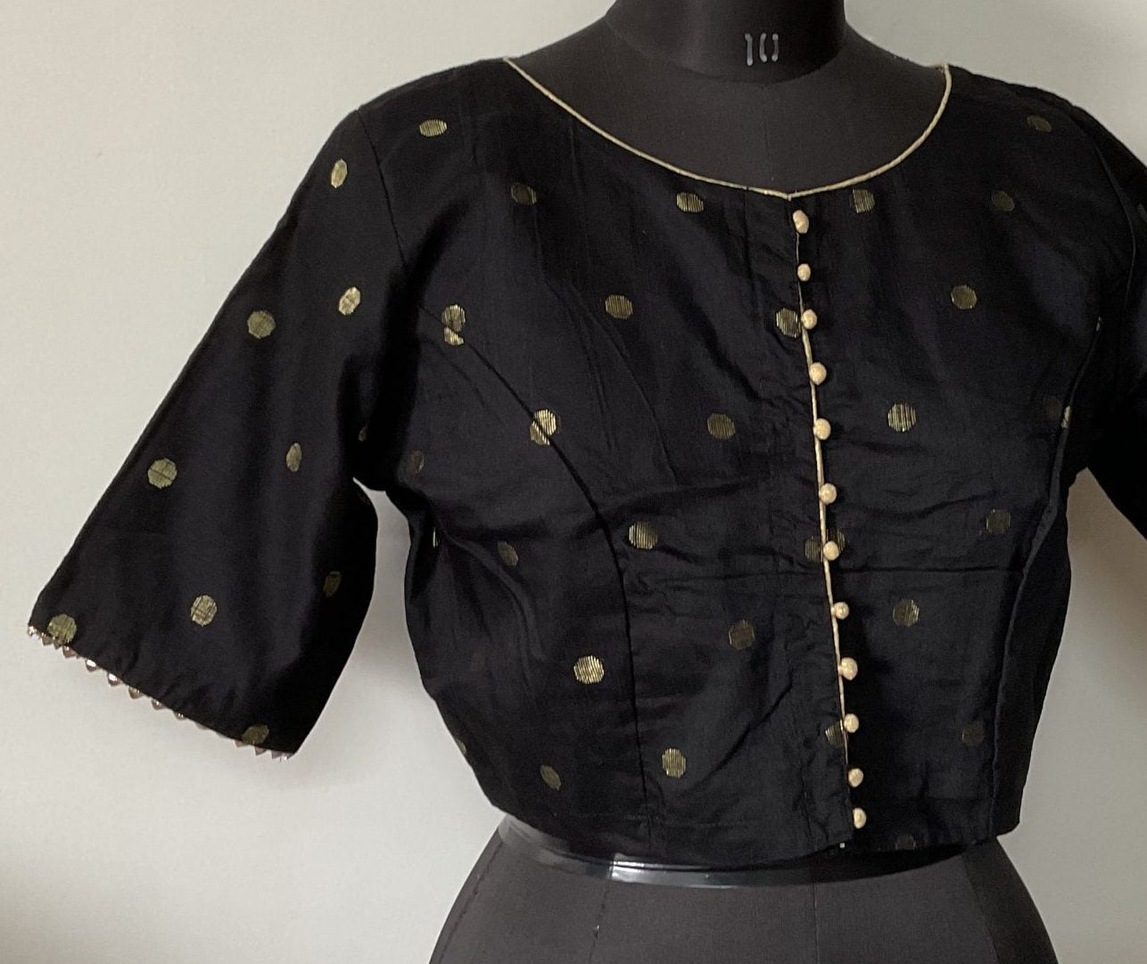 Black brocade with coin boota