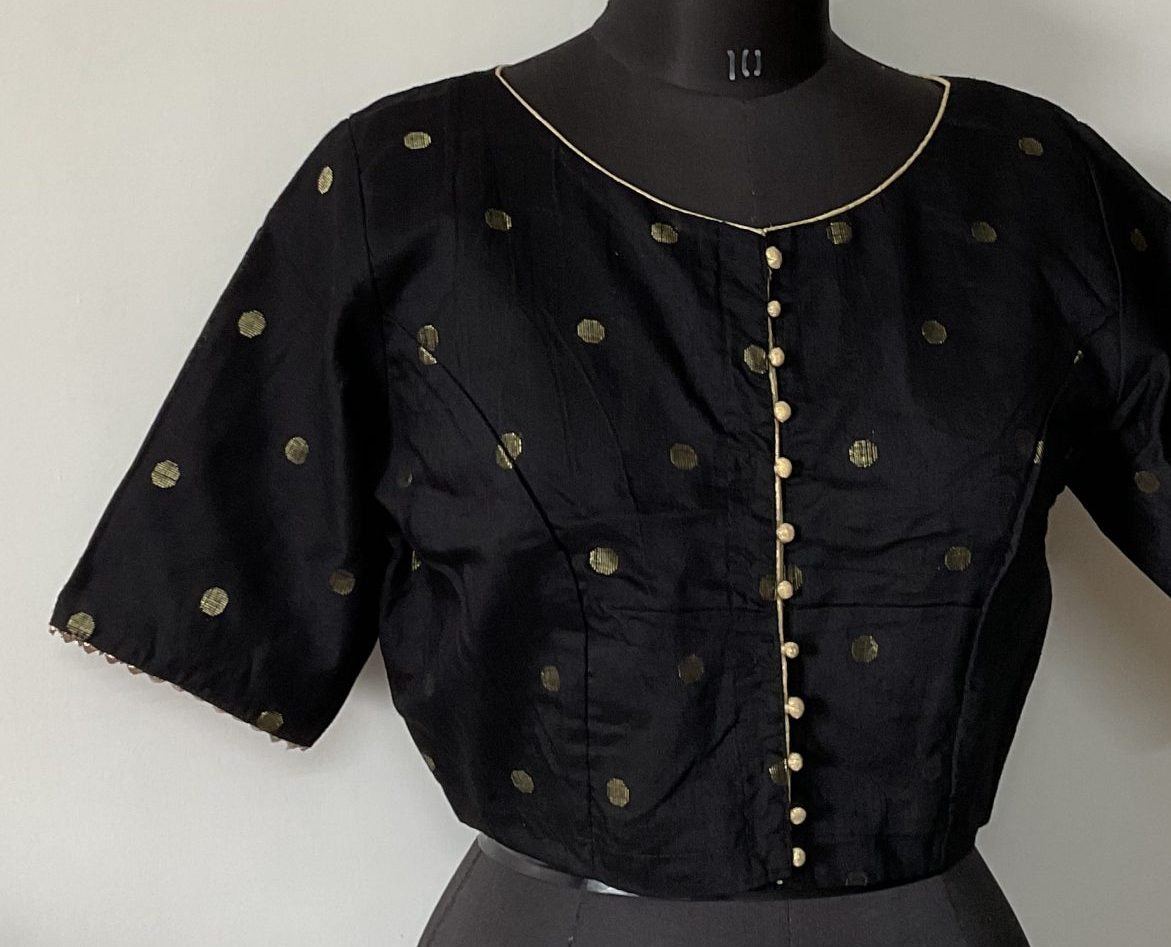 Black brocade with coin boota