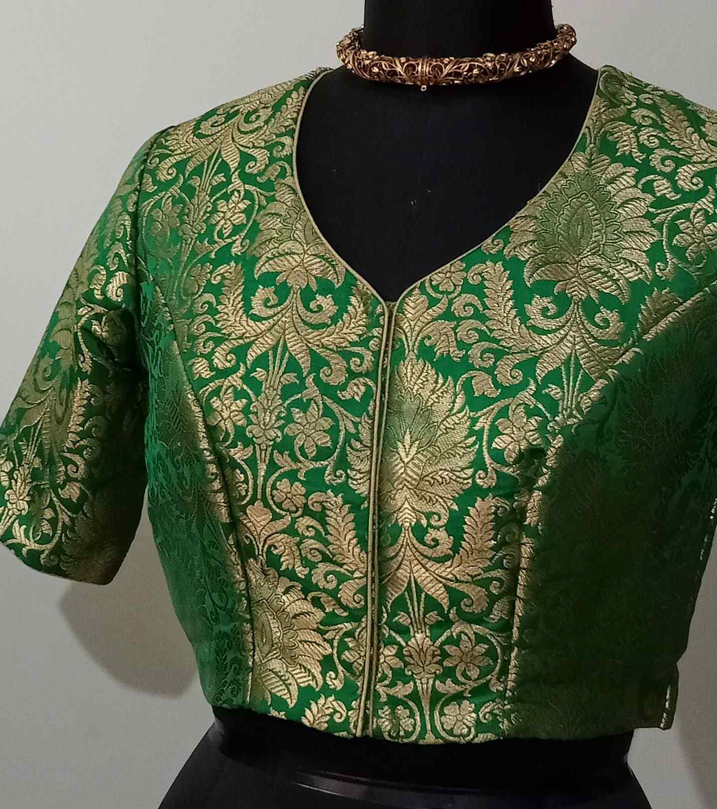 Green Kimkhab Banarasi Brocade Blouse