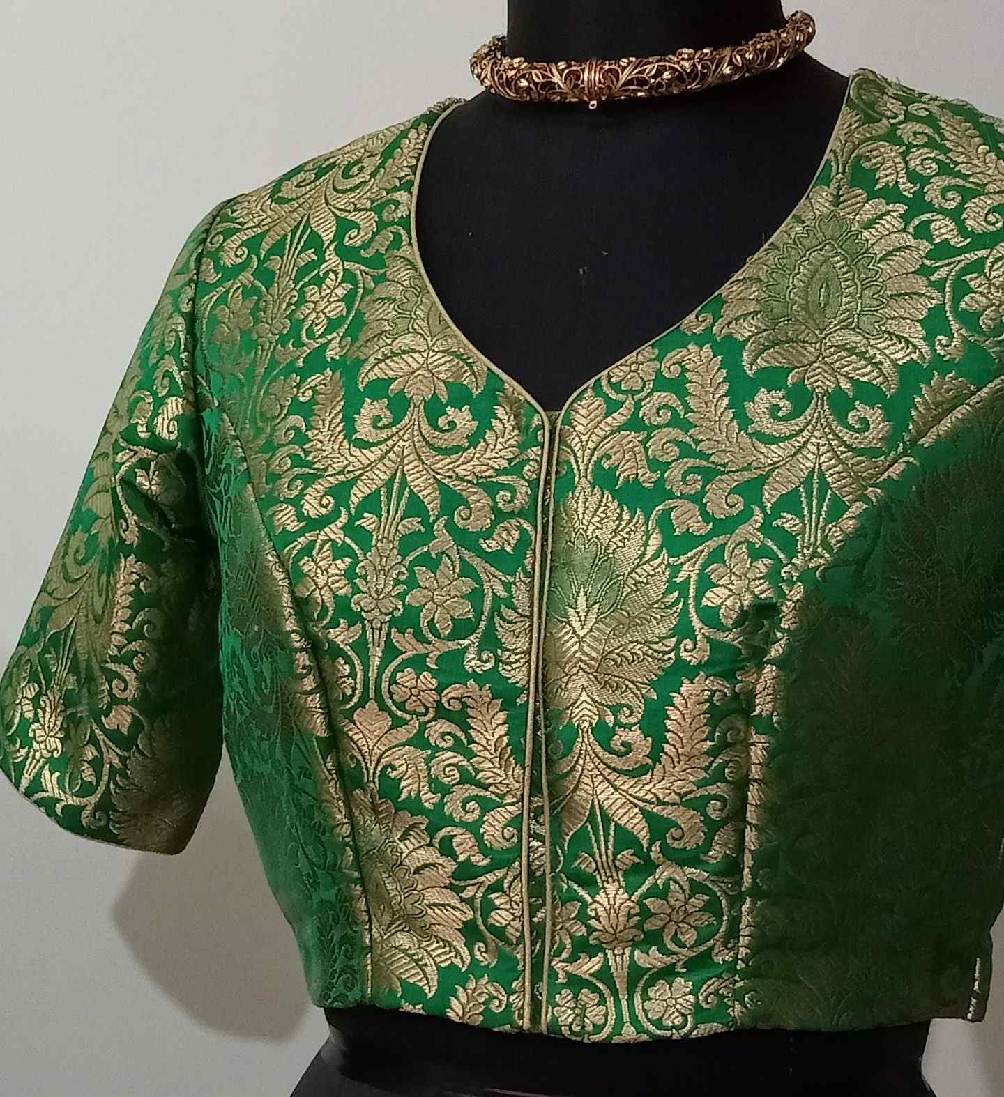 Green Kimkhab Banarasi Brocade Blouse