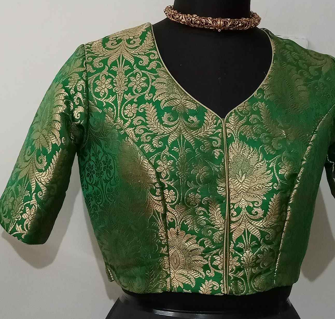 Green Kimkhab Banarasi Brocade Blouse