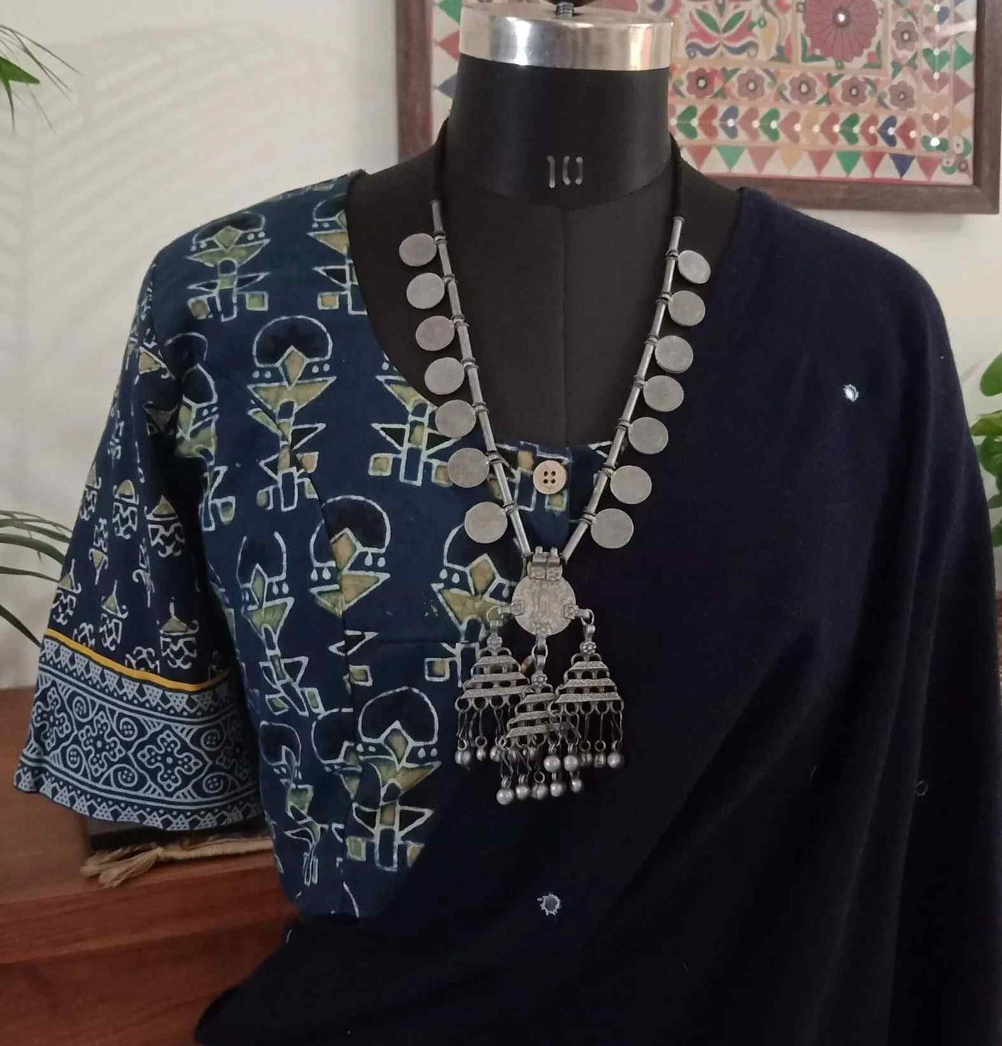 Indigo Ochre Colour Ajrakh Blouse